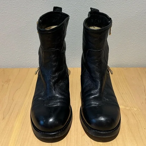Jimmy Choo Moto Boots, Black Leather, Women'sEU 39